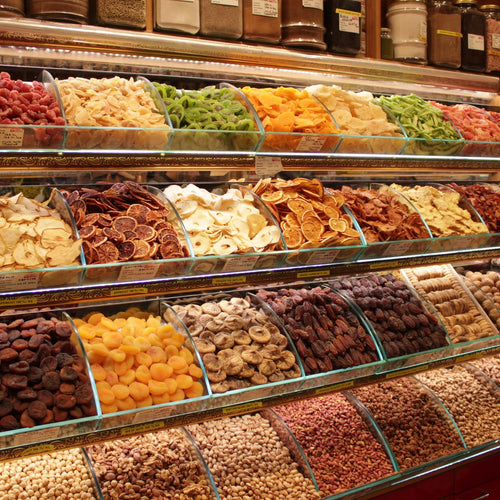 Assorted dry fruits and nuts in a gift hamper